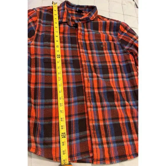 Cotopaxi Men’s Plaid Flannel Heavyweight Shacket Size S 100% Organic Cotton Snap - Picture 5 of 8